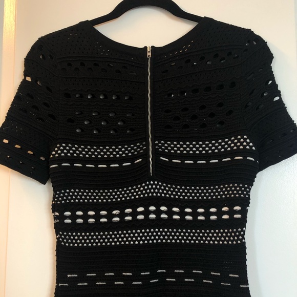 MILLY Knit Pointelle Bodycon Dress - Picture 4 of 5